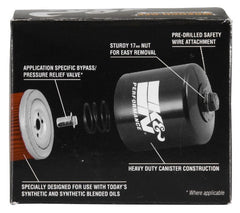 K&N KN-184 Oil Filter; Powersports; Canister