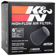 K&N RU-3101HBK Universal Clamp-On Air Filter