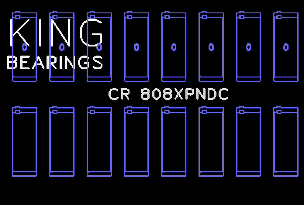 King Engine Bearings Inc CR 808XPNDC STDX CONNECTING ROD BEARING SET For CHEVROLET BBC 369-502 GEN IV, V, VI