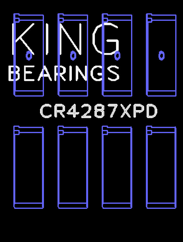 King Engine Bearings Inc CR4287XPD STDX CONNECTING ROD BEARING SET For HONDA B18C1, B18C5, 16V