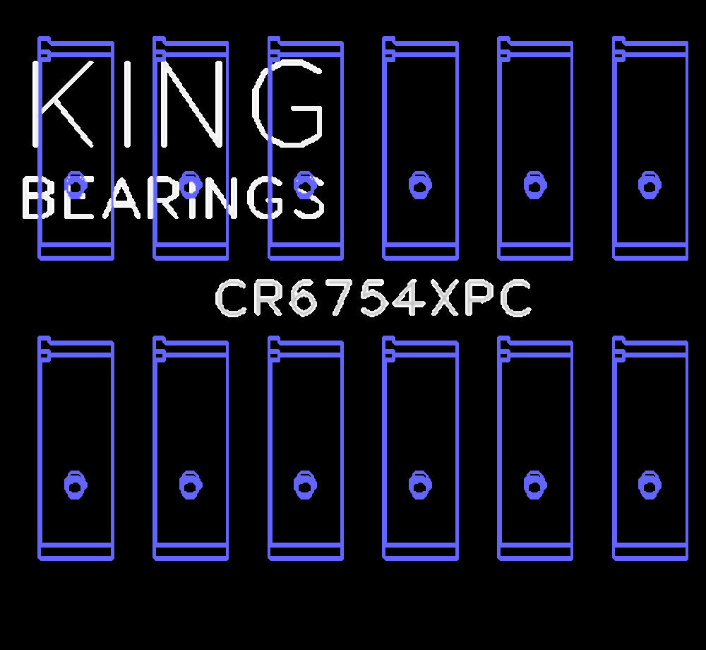 King Engine Bearings Inc CR6754XPC.026 CONNECTING ROD BEARING SET For TOYOTA 2JZGE, 2JZGTE, 24V 3.0L
