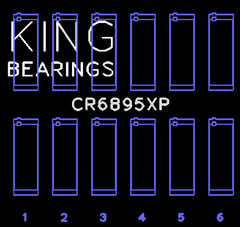 King Engine Bearings Inc CR6895XP.026 CONNECTING ROD BEARING SET For FORD ECOBOOST 3.5L V6