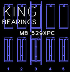 King Engine Bearings Inc MB 529XPC 010 MAIN BEARING SET For FORD 260CI 289CI 302 5.0L WINDSOR