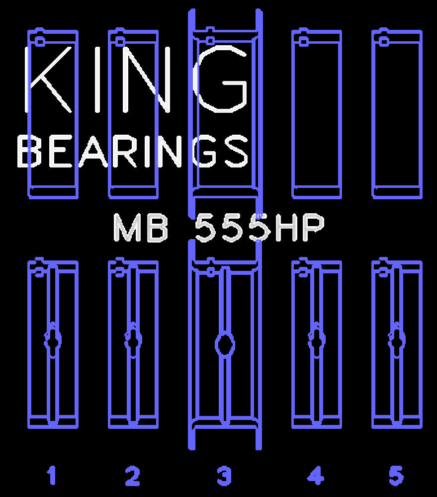 King Engine Bearings Inc MB 555HP 010 MAIN BEARING SET For CHRYSLER 350, 361, 383, 403
