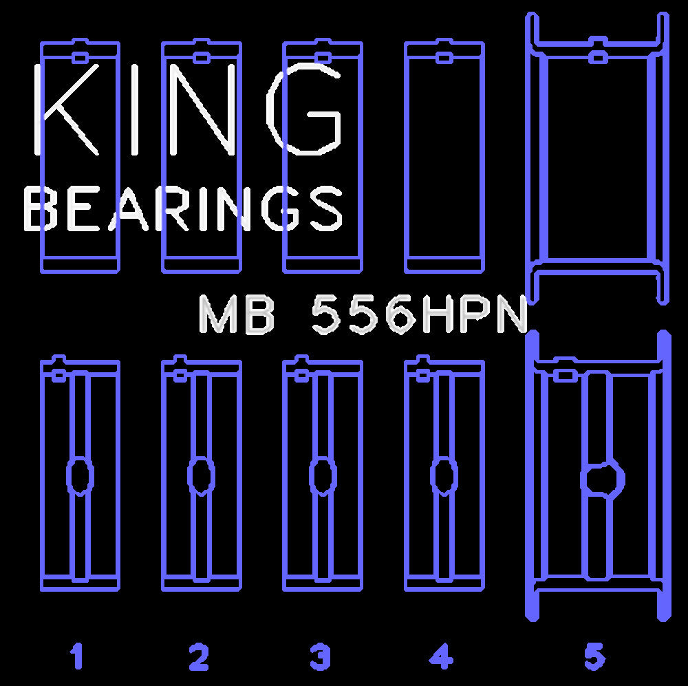 King Engine Bearings Inc MB 556HPN 010 MAIN BEARING SET For CHEVROLET 396-502 GEN IV, V, VI