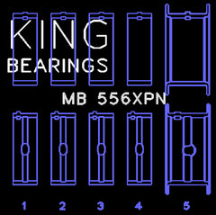 King Engine Bearings Inc MB 556XPN 010 MAIN BEARING SET For CHEVROLET 396-502 GEN IV, V, VI