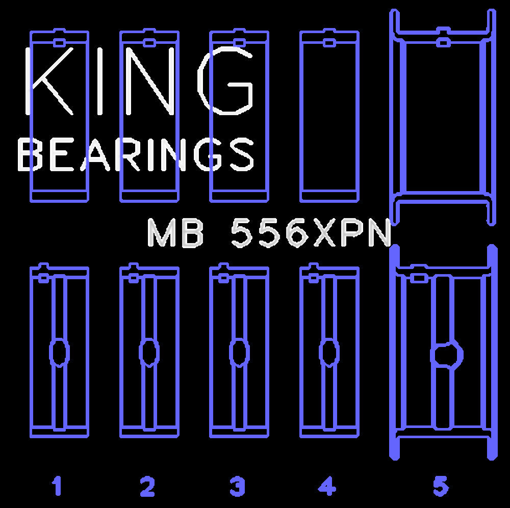 King Engine Bearings Inc MB 556XPN 020 MAIN BEARING SET For CHEVROLET 396-502 GEN IV, V, VI