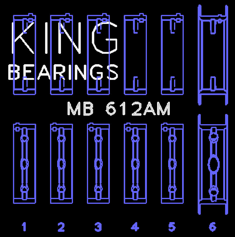 King Engine Bearings Inc MB 612AM0.25 MAIN BEARING SET For VOLVO 520, B5252, B5254F/T, B5234F/T