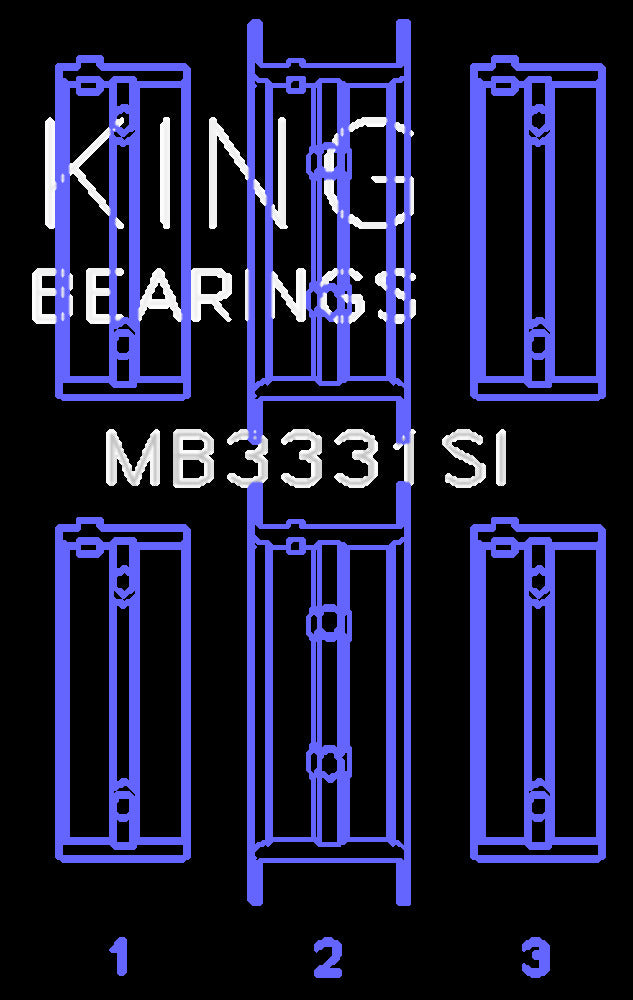 King Engine Bearings Inc MB3331SI MAIN BEARING SET For SUBARU 1300, 1600