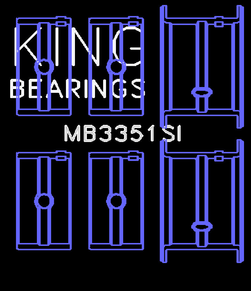 King Engine Bearings Inc MB3351SI 010 MAIN BEARING SET For FORD FH 8BA 1948-53