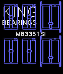 King Engine Bearings Inc MB3351SI 010 MAIN BEARING SET For FORD FH 8BA 1948-53