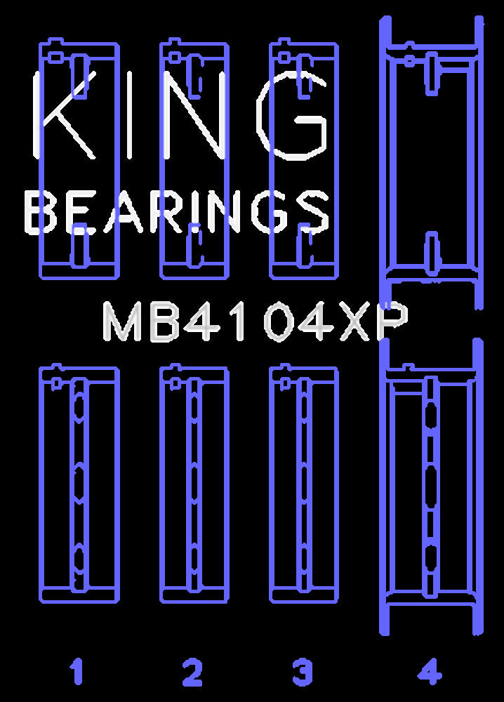 King Engine Bearings Inc MB4104XP MAIN BEARING SET For NISSAN VG30DE, VG30DETT