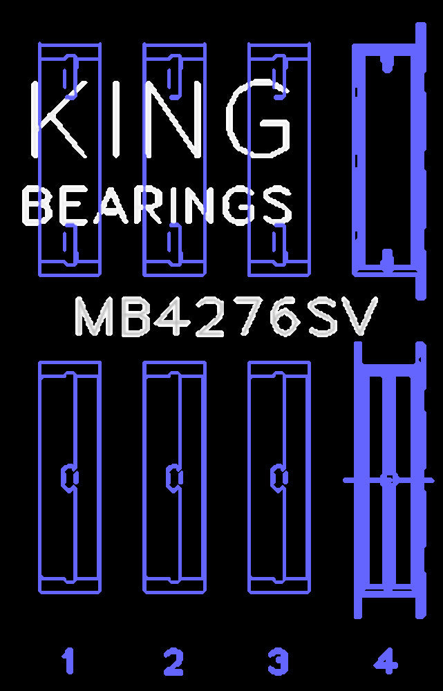 King Engine Bearings Inc MB4276SV MAIN BEARING SET For LANDROVER 2.7L TDV6 SPUTTER REPLACEMENT