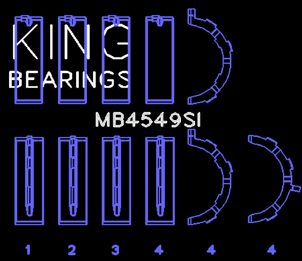 King Engine Bearings Inc MB4549SI0.25 MAIN BEARING SET For FORD ECOBOOST 3.5L V6