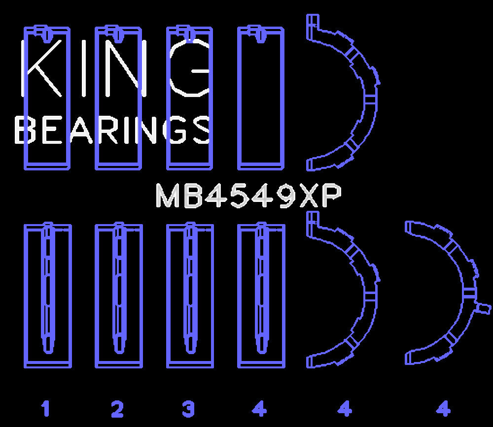 King Engine Bearings Inc MB4549XP MAIN BEARING SET For FORD ECOBOOST 3.5L V6