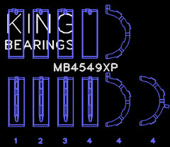 King Engine Bearings Inc MB4549XP MAIN BEARING SET For FORD ECOBOOST 3.5L V6