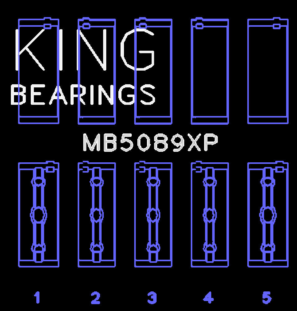 King Engine Bearings Inc MB5089XP MAIN BEARING SET For TOYOTA 1RZ, 2RZ, 3RZ