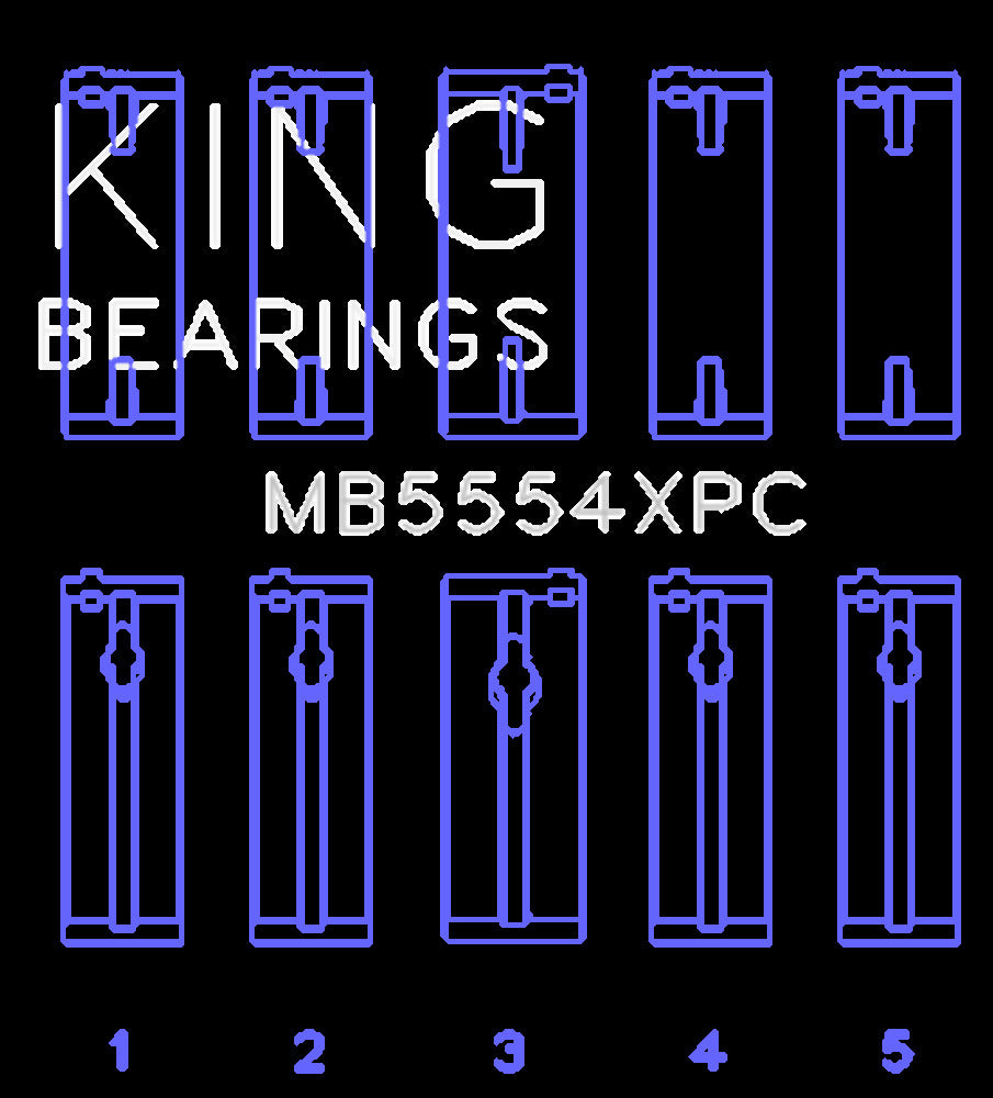 King Engine Bearings Inc MB5554XPC STDX MAIN BEARING SET For TOYOTA 3SGTE, 16V 2.0L