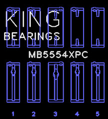 King Engine Bearings Inc MB5554XPC STDX MAIN BEARING SET For TOYOTA 3SGTE, 16V 2.0L