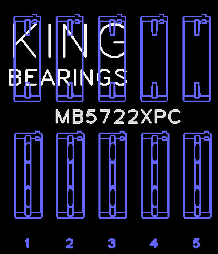 King Engine Bearings Inc MB5722XPC.026 MAIN BEARING SET For MITSUBISHI 4B11T EVO X, 2007->