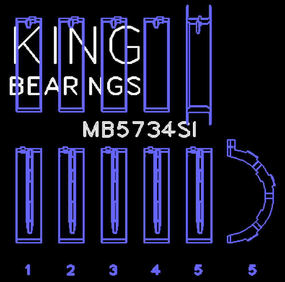 King Engine Bearings Inc MB5734SI0.25 MAIN BEARING SET For FORD 302 CID COYOTE