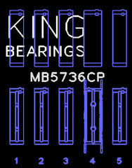 King Engine Bearings Inc MB5736CP MAIN BEARING SET For FORD 391CI 32V TURBO V8 POWER STROKE DIESEL