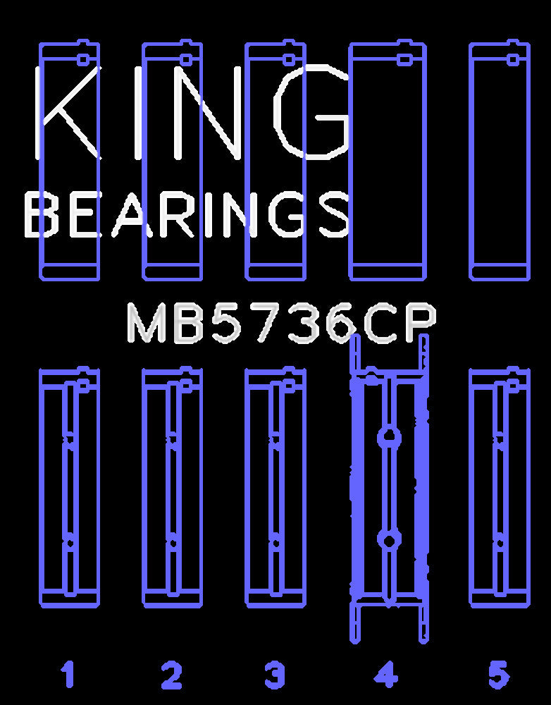 King Engine Bearings Inc MB5736CP0.5 MAIN BEARING SET For FORD 391CI 32V TURBO V8 POWER STROKE DIESEL