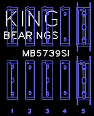 King Engine Bearings Inc MB5739SI0.75 MAIN BEARING SET For SUBARU EJ20/EJ22/EJ25 HOUSING BORE + .002