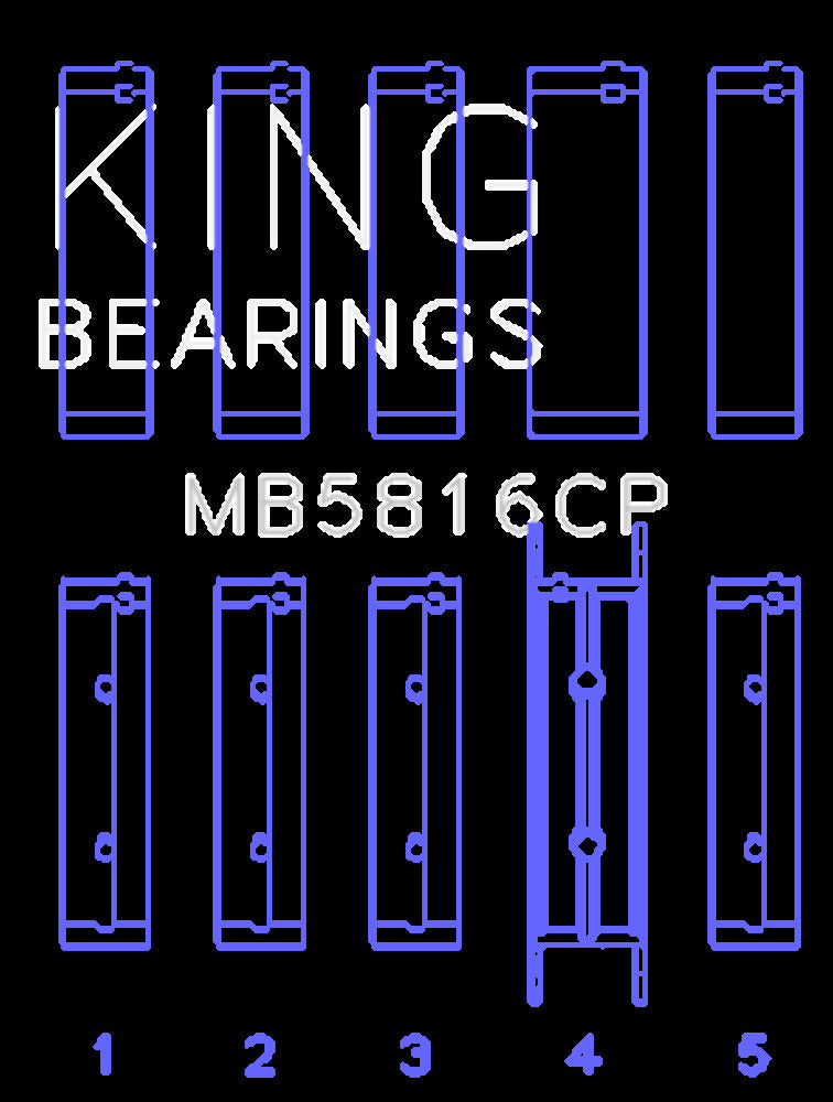 King Engine Bearings Inc MB5816CP MAIN BEARING SET For FORD 391CI 32V TURBO V8 POWER STROKE, O/S .020 inch