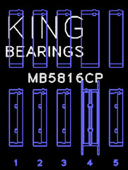 King Engine Bearings Inc MB5816CP0.25 MAIN BEARING SET For FORD 391CI 32V TURBO V8 POWER STROKE, O/S .020 inch