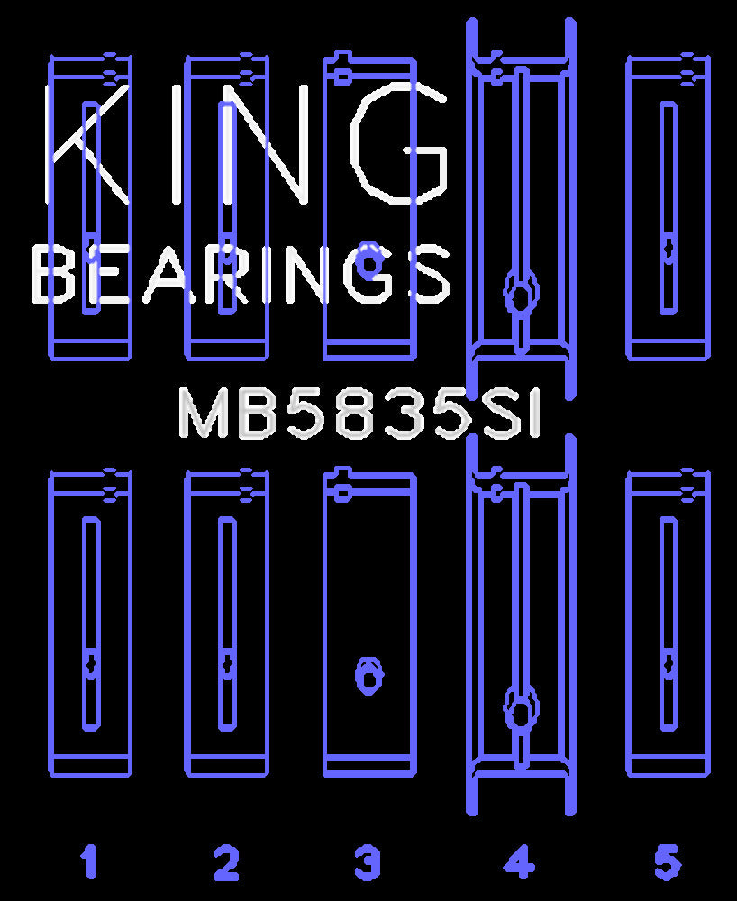 King Engine Bearings Inc MB5835SI0.5 MAIN BEARING SET For CHEVROLET 121ci, LN2 134ci +.002 OS/OD version of MB5088SI