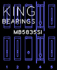 King Engine Bearings Inc MB5835SI0.5 MAIN BEARING SET For CHEVROLET 121ci, LN2 134ci +.002 OS/OD version of MB5088SI