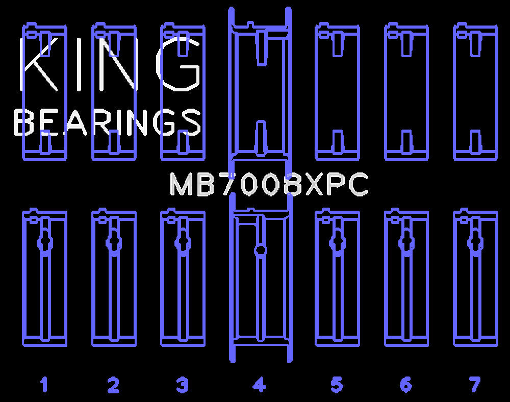 King Engine Bearings Inc MB7008XPC STDX MAIN BEARING SET For NISSAN RB25DET, 24V