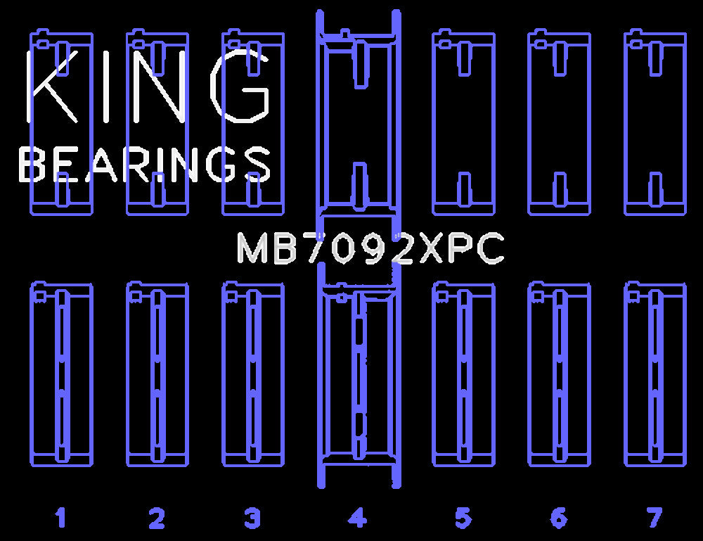 King Engine Bearings Inc MB7092XPC STDX MAIN BEARING SET For NISSAN RB26DETT, 24V