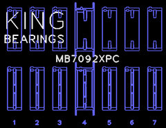 King Engine Bearings Inc MB7092XPC.026 MAIN BEARING SET For NISSAN RB26DETT, 24V