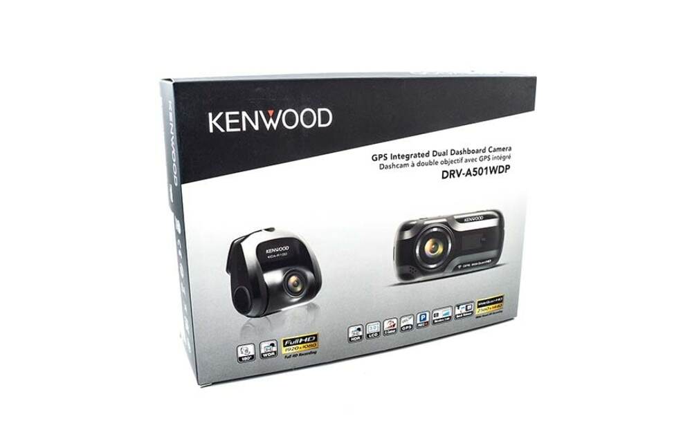 Kenwood DRV-A501WDP HD Front & Rear View DVR Dash Camera w/ 3" LCD Display