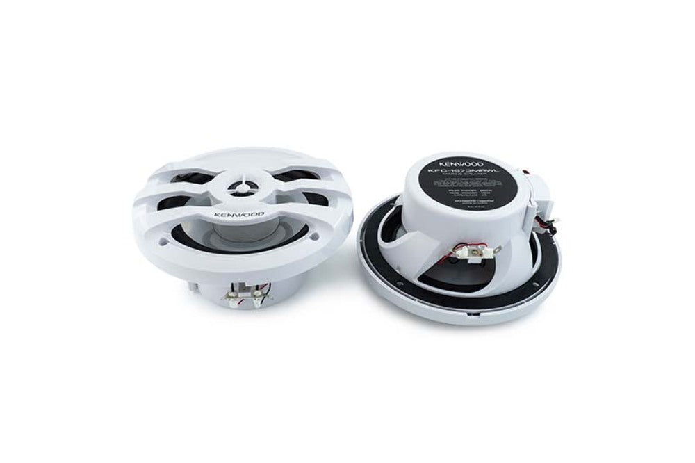 Kenwood KFC-1673MRWL 260 Watts Max 4 Ohms 6.5 Inch 2-Way RGB Lightning Marine Power Sports LED Speakers- White