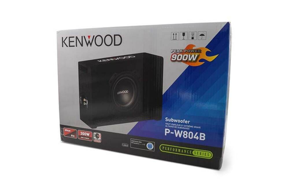 Kenwood P-W804B 8 Inch Oversized Car Audio Loaded Subwoofer in Ported Enclosure