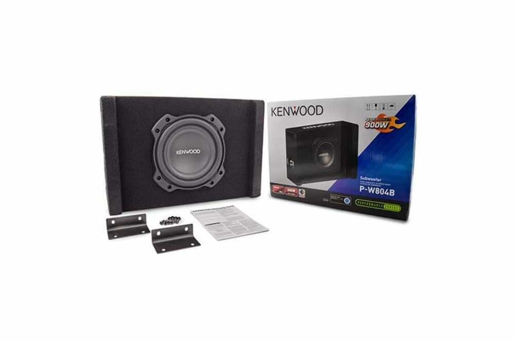 Kenwood P-W804B 8 Inch Oversized Car Audio Loaded Subwoofer in Ported Enclosure