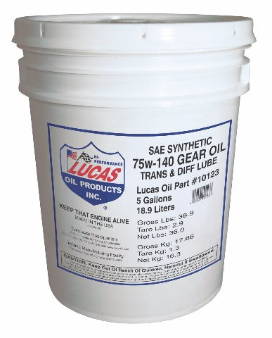 Lucas OIL Synthetic SAE 75W-140 Trans & Diff Lube 5 gal. Pail 20123