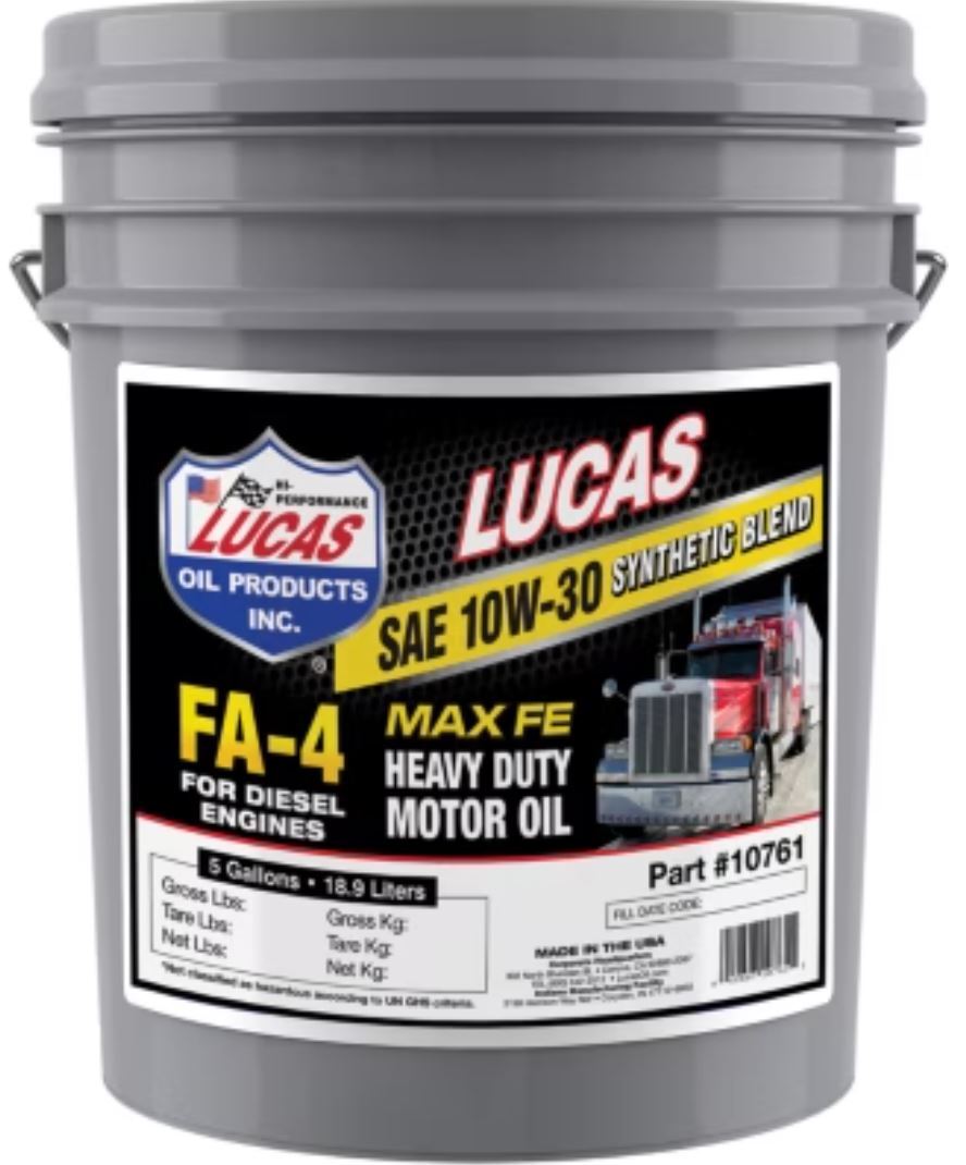 Lucas OIL 10W-30 Synthetic Blend SAE Max FE API FA-4 Heavy Duty Motor Oil 10761