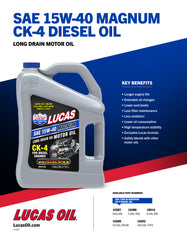 Lucas OIL SAE 15W-40 Magnum Diesel Engine CK-4 Motor Oil 1-Gallon 20287