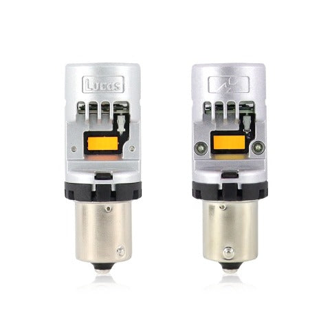 Lucas Lighting 1156 BAU15S 16 LED CANBUS BULB (AMBER) M-BAU15SA