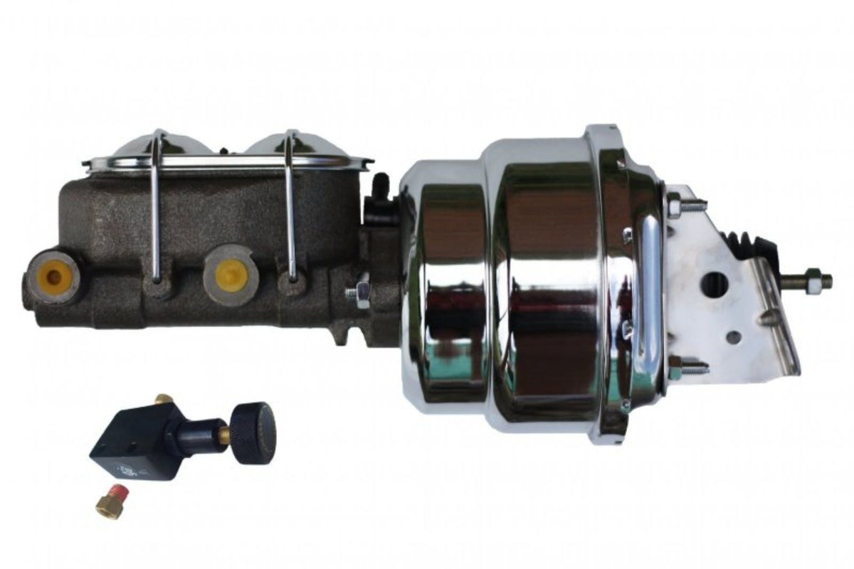 LEED Brakes 2LB05 7 in Dual Power Booster ,1-1/8in Bore,Adjustable valve (Chrome)