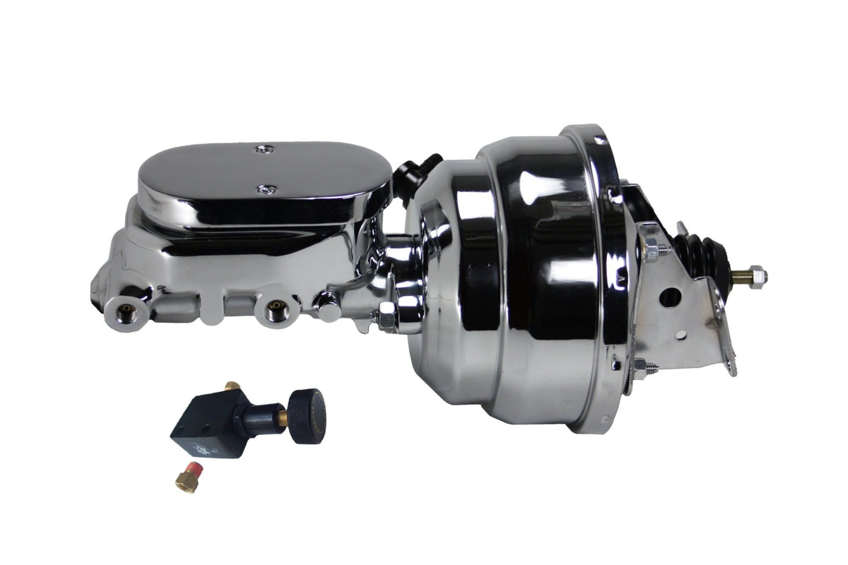 LEED Brakes 2N605 8 in Dual Power Booster ,1-1/8in Bore,Adjustable valve (Chrome)