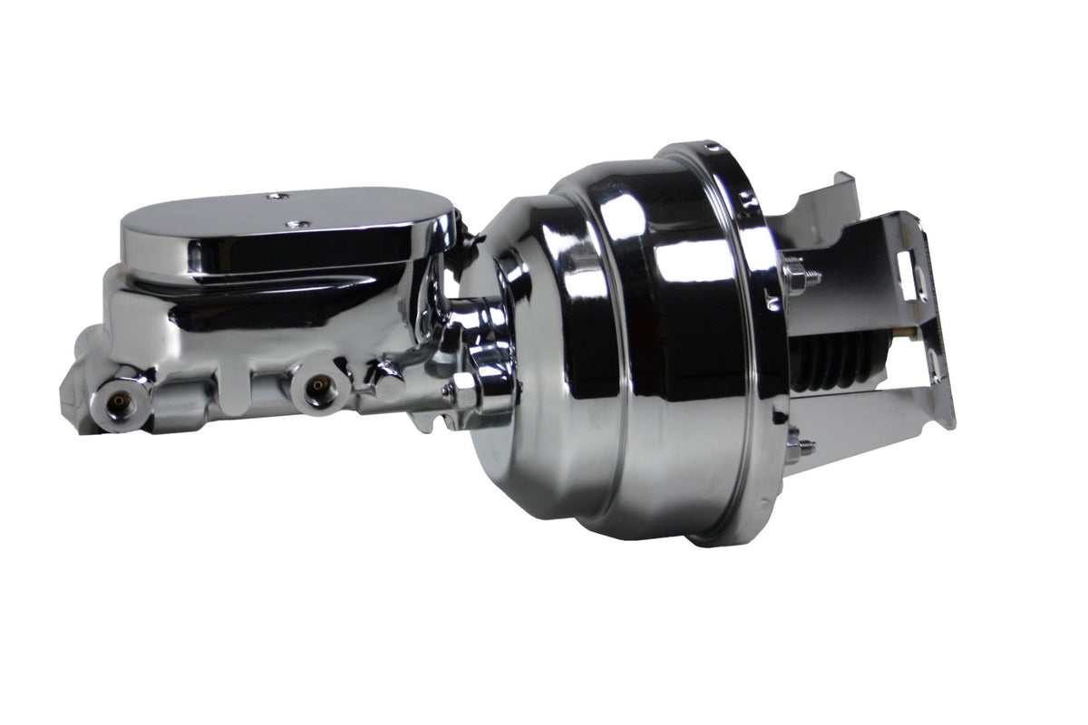 LEED Brakes 4N6 8 in Dual Power Booster ,1-1/8in Bore, (Chrome)
