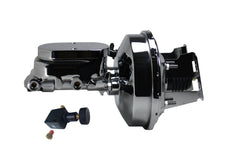 LEED Brakes 4R605 9 in Power Booster , 1-1/8in Cast Iron Master Adj. Valve (Chrome)