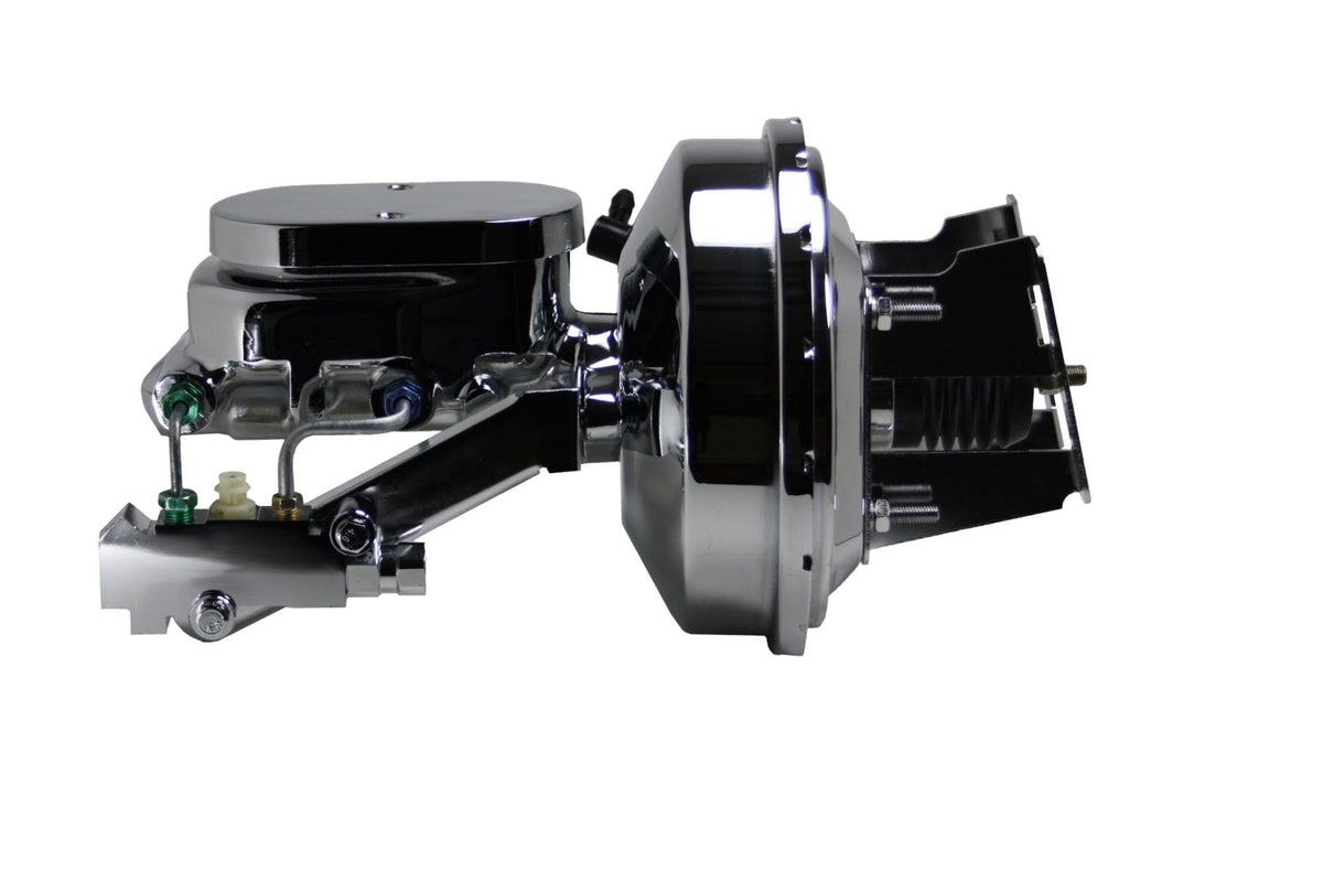 LEED Brakes 4R6B4 9 in Power Booster ,1-1/8in Bore, side valve disc/disc (Chrome)