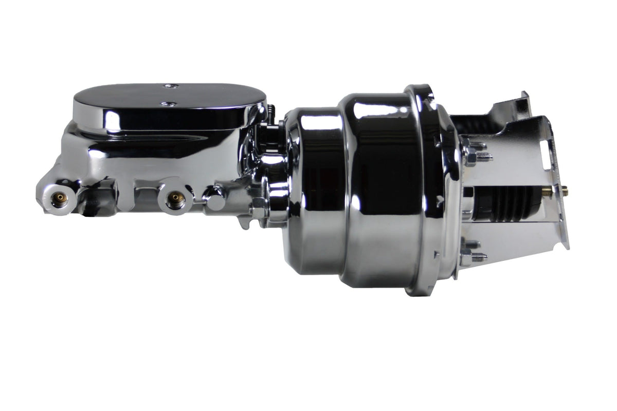 LEED Brakes 4T6 7 in Dual Power Booster ,1-1/8in Bore,  (Chrome)