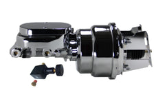 LEED Brakes 4T605 7 in Dual Power Booster ,1-1/8in Bore, Adj Prop Valve (Chrome)